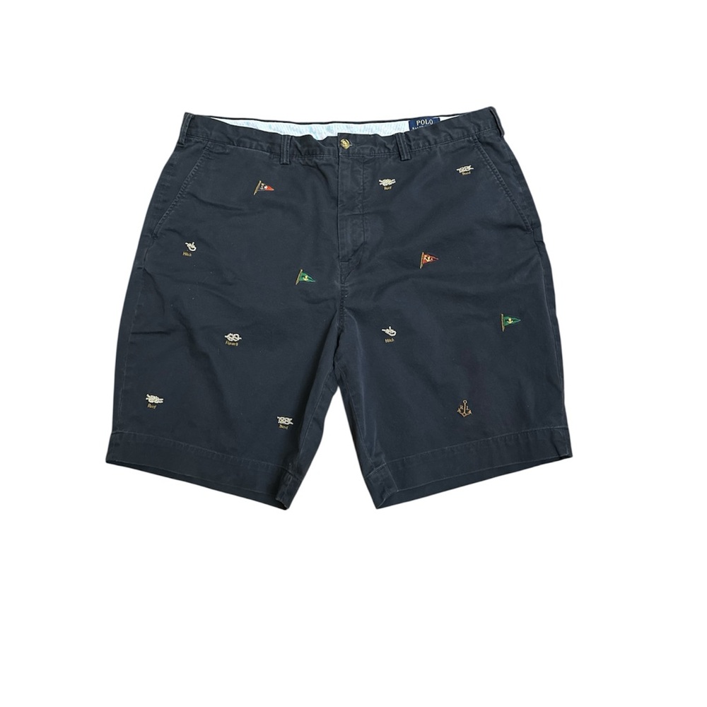 Polo by Ralph Lauren Navy Embroidered Cotton Shorts